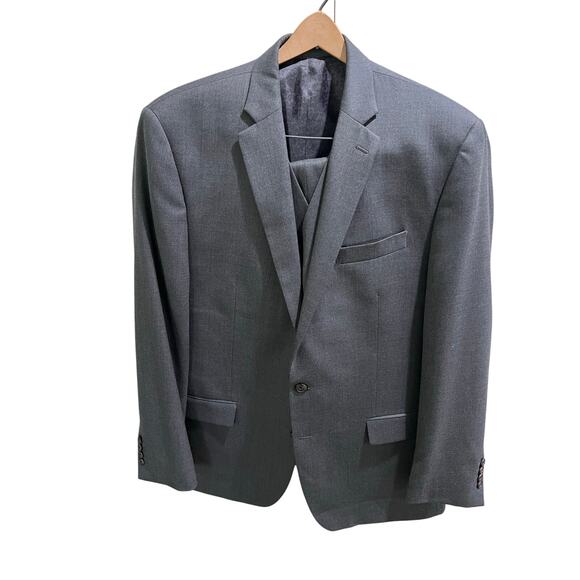 Ralph Lauren 3 Piece Suit 46L Gray Wool Jacket Vest Pants 36x34 Made canda - Picture 13 of 16